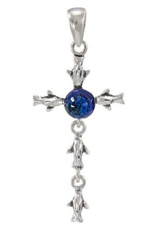 Dolphin Cross Pendant with...