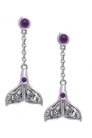 Celtic Whale Tail Post Earring
