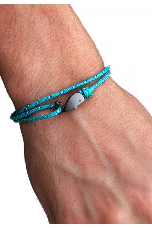 Bracelet marin baleine avec cordon coloré