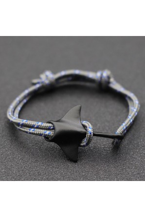 Bracelet marin raie manta avec cordon Paracord fin